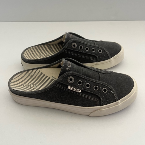 Taos Womens EZ Soul Slip On Canvas Sneakers Shoes size 8 black/grey - Picture 4 of 8